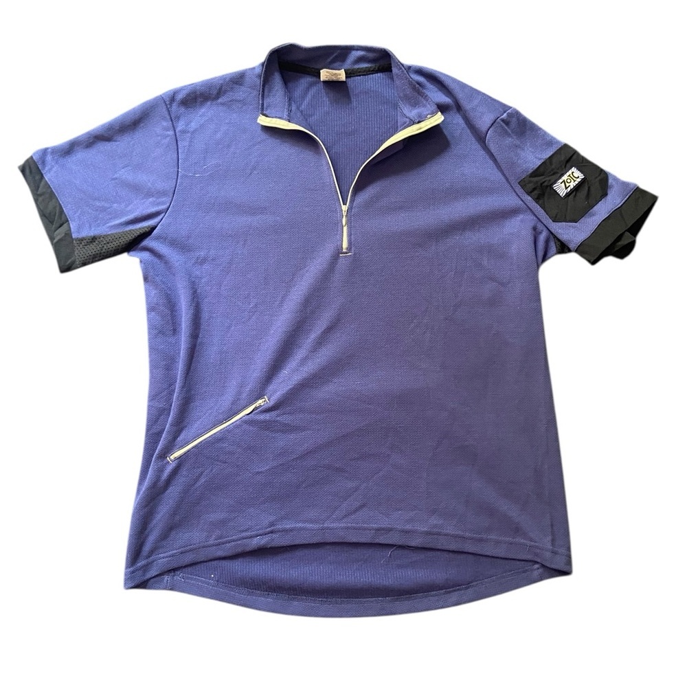 Vintage Zoic USA made Cycling Shirt Purple Back Pocket